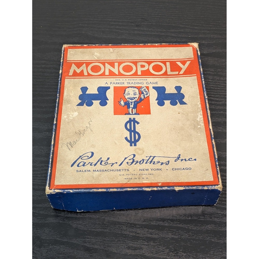 Vintage Parker Brothers Monopoly Board Game Wood Set USA 1930s No Board